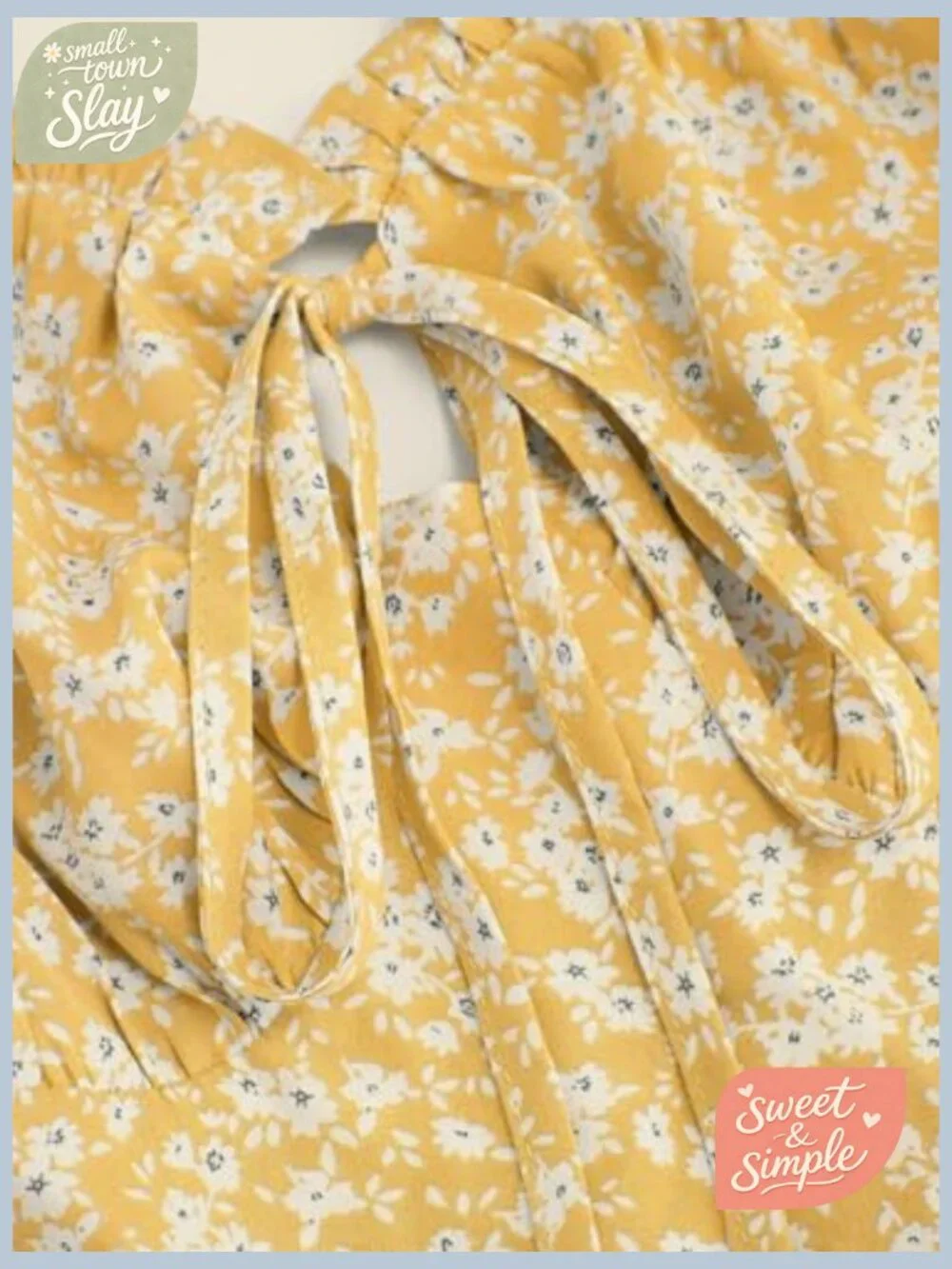 Floral Mini Sundress Spaghetti Strap Square Neck A-Line Sleeveless Boho Vacation - Picture 3 of 7